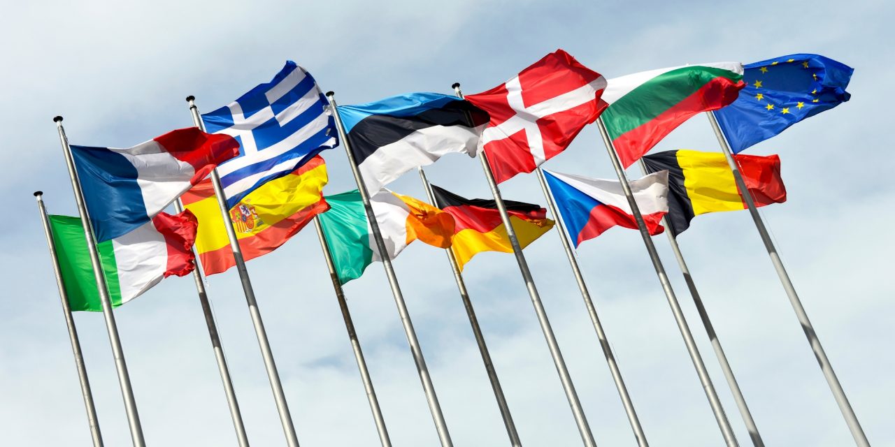 1361033954 Strasbourg / France - May 10, 2012: Flags of European countries in front of the European Parliament in Strasbourg, France; Shutterstock ID 1361033954; Purchase Order: Bild Whitepaper; Job: Hilti Campaign; Client/Licensee: Hilti Deutschland AG
