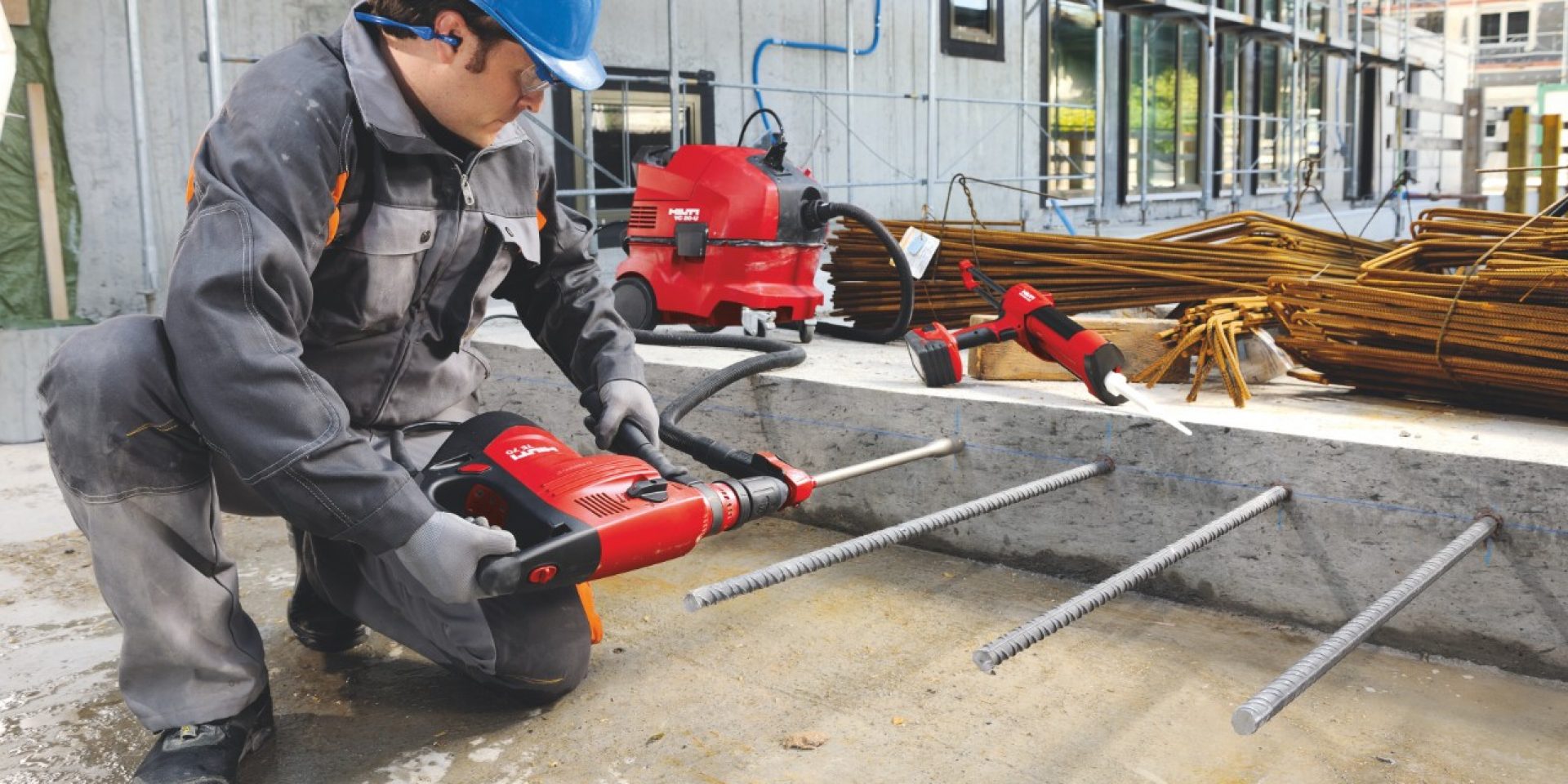 Installation von Bewehrungen mit SafetSet-System