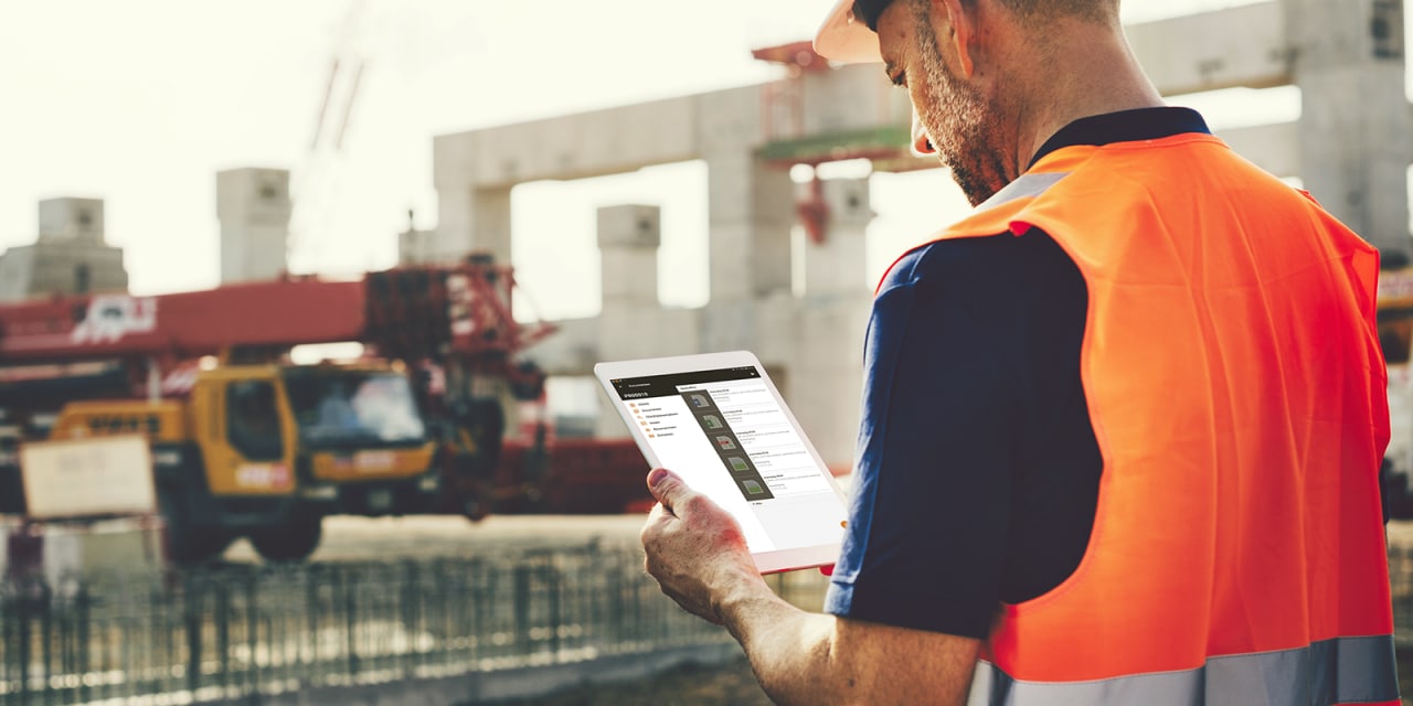 Site engineer at a construction site