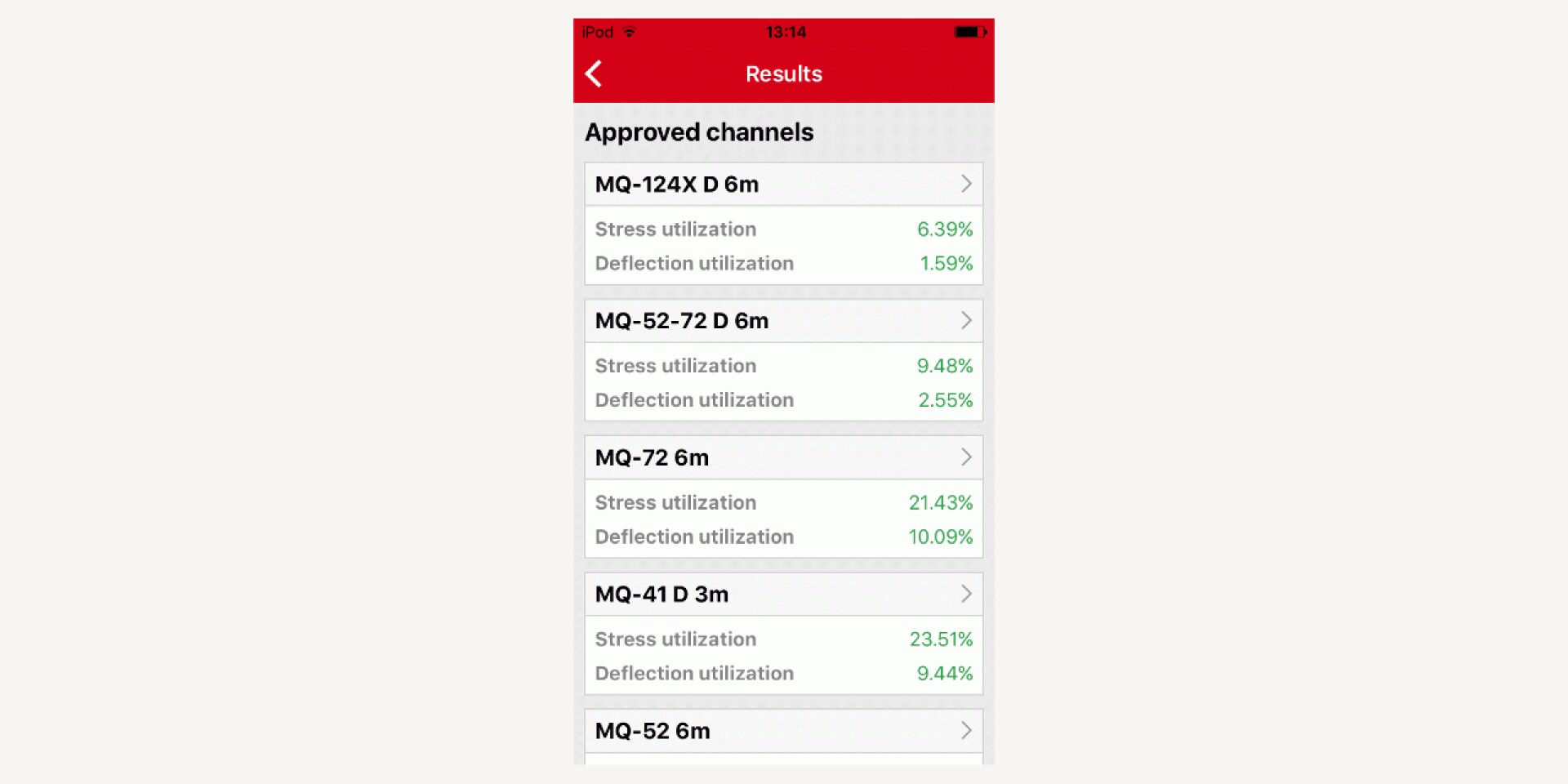 Hilti Channel Calculator app