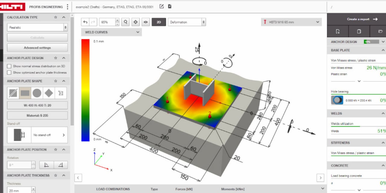 Le funzionalità di calcolo per ancoraggi in calcestruzzo, muratura e impalcati acciaio-calcestruzzo consentono di completare tutto il lavoro con un unico semplice software.