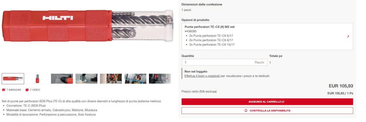 disponibilità prodotto
