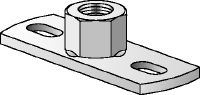 MGS 2-R Piastra base in acciaio inox (A4) per fissaggio medio per barre filettate metriche con due punti di ancoraggio