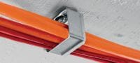Portacavi in metallo X-ECH-FE MX Raccoglicavi metallico utilizzabile con chiodi a nastro o tasselli su soffitti o pareti Applicazioni 5