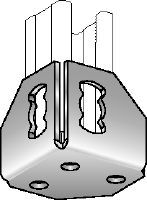 MQP-F Staffa per binario zincata a caldo (HDG) per il fissaggio angolare dei binari su diversi materiali di base