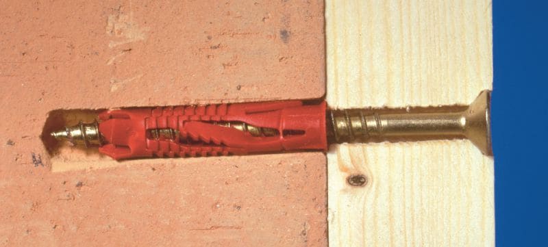 Tassello a muro in plastica HUD-1 Tassello a muro economico e universale in materiale plastico per fissaggi leggeri su pareti cave e piene Applicazioni 1