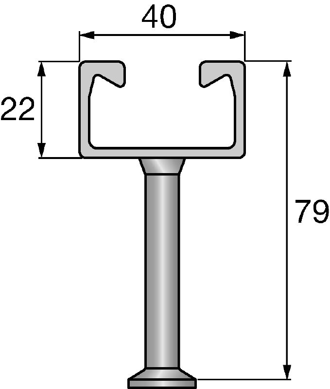 Binario di ancoraggio HAC-C-P laminato a caldo Binari per tasselli gettati in opera in misure e lunghezze standard per una vasta gamma di applicazioni