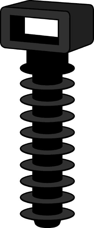 ECT Tassello per fascette di cablaggio (corto) per il fissaggio di cavi di diametro ridotto