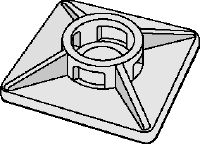 ECT-A Selbstklebender Montagesockel (Kabelbinder) Selbstklebender Montagesockel (Kabelbinder) für den Einsatz auf Untergründen, bei denen kein Bohren möglich ist