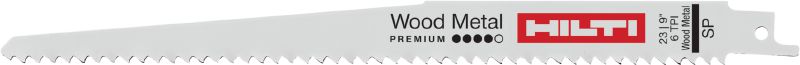 Premiumleistung beim Schnitt in Holz, das Metall enthält Säbelsägeblatt in Premium-Qualität für Abbrucharbeiten in Holzkonstruktionen, die Metall enthalten. Stark in Metall und schnell in Holz