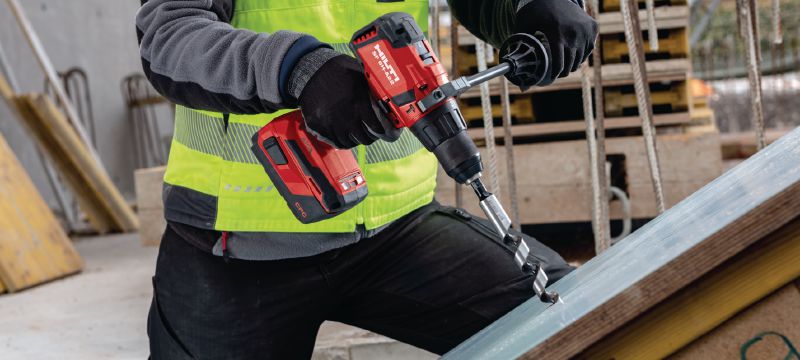 Trapano a percussione a batteria SF 6H-A22 Potente trapano a percussione a batteria da 22 V con Active Torque Control e frizione elettronica per uso universale su legno, metallo, muratura e altri materiali Applicazioni 1