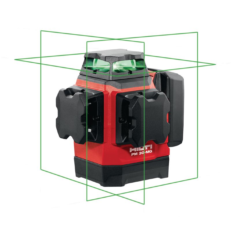 Laser multilinea PM 30-MG Laser multilinea a 3 linee verdi a 360° per lavori idraulici, di livellamento, allineamento e squadro