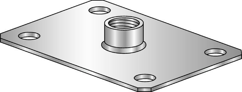 Festpunktgrundplatte MGM 4 Verzinkte 4-Loch-Grundplatte der Premium-Leistungsklasse für leichte Festpunktanwendungen (zöllig)