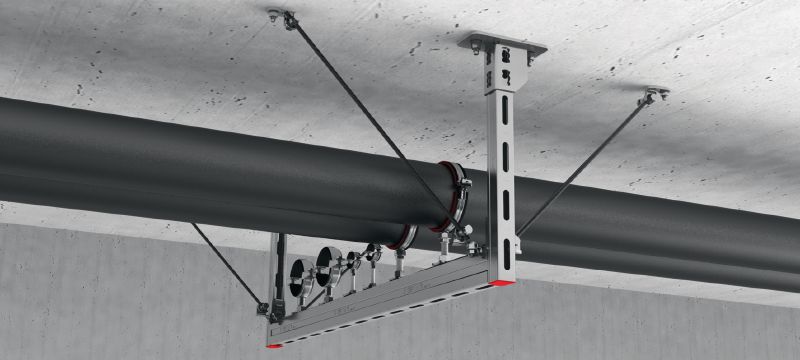 Scharnier für seismische Stange MT-S-AP Galvanisch verzinktes Stangengelenk zur seismischen Abspannung von Gebäudetechnik-Unterkonstruktionen Anwendungen 1