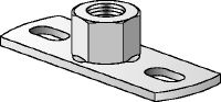 Piastra di base per fissaggio leggero MGL 2 Piastra base zincata per fissaggio leggero per barre filettate metriche con due punti di ancoraggio