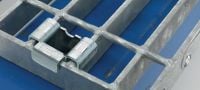 Gancio per piastra grigliata X-FCS Clip per piastra grigliati con capacità di resistenza alla trazione e al taglio Applicazioni 1