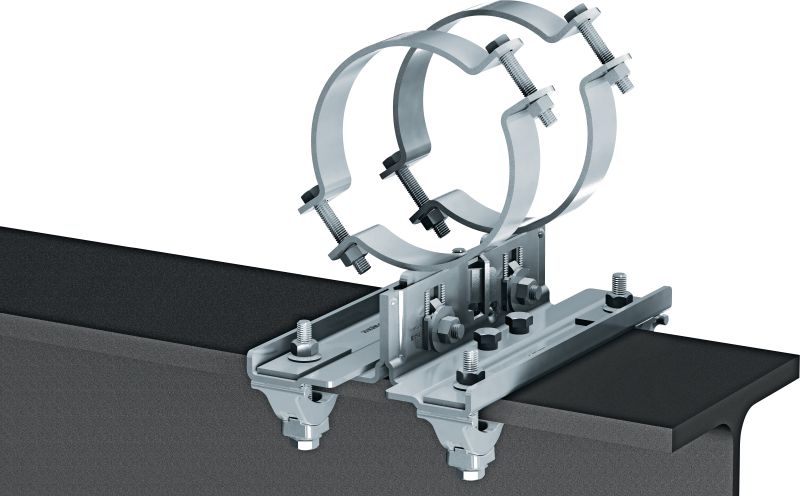 MP-PS Festpunktverbinder für Stahlträger Trägerverbinder zur Befestigung von MP-PS Rohrschuhen an Stahlträgern