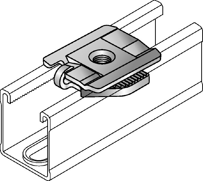 MM-S Piastra morsetto zincata per tubazioni, per il collegamento di componenti filettati ai sistemi binari MM