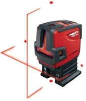 Laser linea e funzione piombo PMC 46 Laser a 2 linee e 4 punti per idraulica, livellamento, allineamento e squadratura con raggio rosso