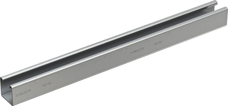 MT-40 U Montageschiene Montageschiene ungelocht für mittlere Anwendungen zur Verwendung mit MT-FL/MT-TL Komponenten im Innenbereich
