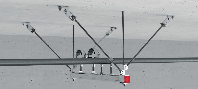 MQS-H Gewindestangenverbinder Galvanisch verzinkter vormontierter Gewindestangenverbinder mit flexibel einstellbarem Winkel zum Verbinden von zwei Gewindestangen in einer Reihe von seismischen Anwendungen Anwendungen 1
