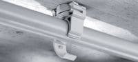 X-EKSC MX Rohrschelle mit Nagel Kunststoffklemme für Kabel/Rohre mit Klick-Design und Schnappverschluss zur Verwendung mit magazinierten Nägeln Anwendungen 3