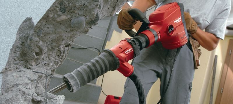 Sistema per la rimozione della polvere TE DRS-B Sistema per la rimozione della polvere per scalpellatura del calcestruzzo con demolitori Hilti SDS Max (TE-Y) e TE-S Applicazioni 1