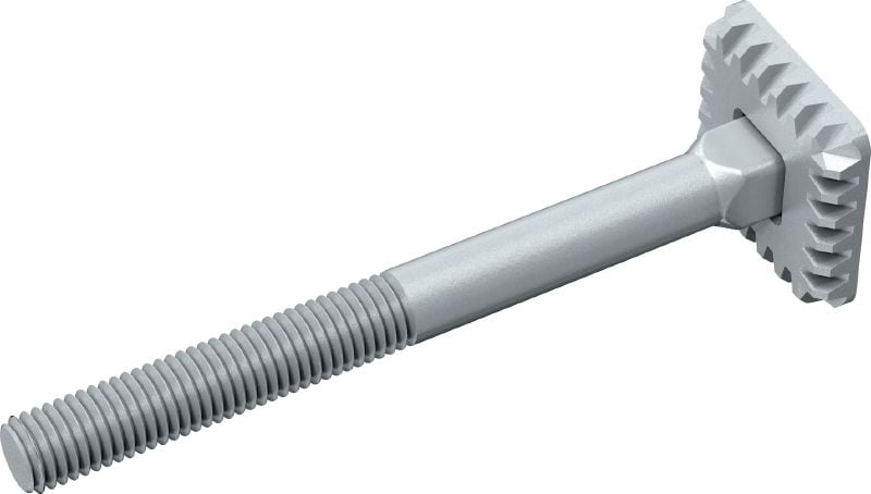 Zahnplattenschraube MIA-EH Feuerverzinkte Schraube mit integrierter Zahnplatte für eine einfachere Befestigung und Einhand-Justierung von MI und MIQ Verbindern