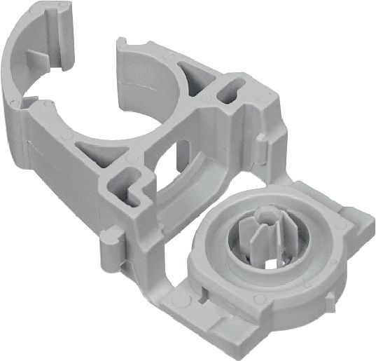 X-EKSC MX Rohrschelle mit Nagel Kunststoffklemme für Kabel/Rohre mit Klick-Design und Schnappverschluss zur Verwendung mit magazinierten Nägeln