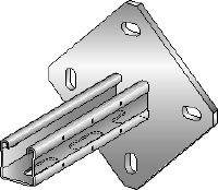 MQK-41/4 Konsole Galvanisch verzinkte Konsole mit einfacher MQ Profilschiene (41 mm hoch) mit quadratischer Grundplatte für höhere Steifigkeit