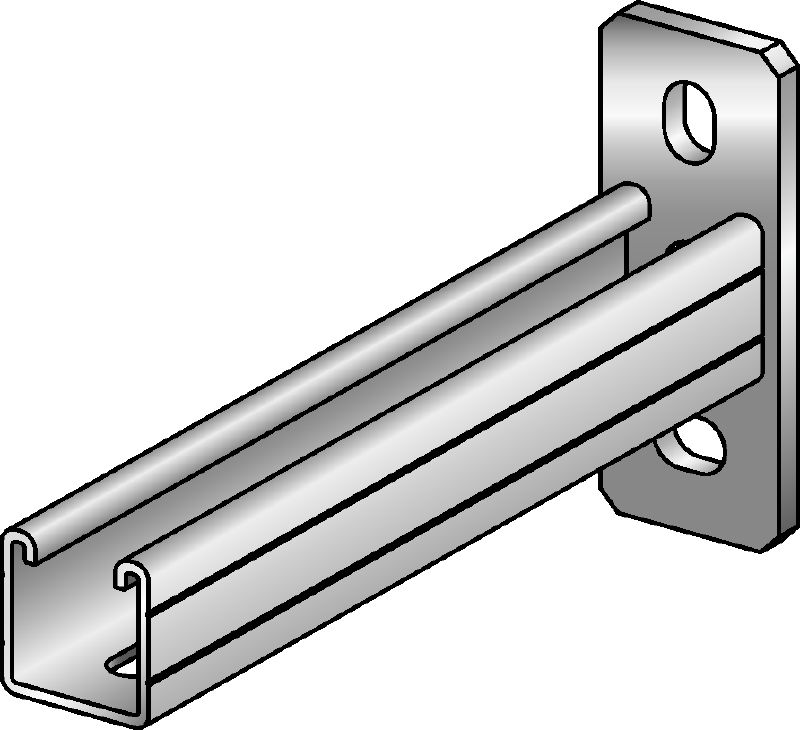 MQK-41/3 Konsole Galvanisch verzinkte Konsole mit einfacher MQ Profilschiene (41 mm hoch, 3 mm dick)