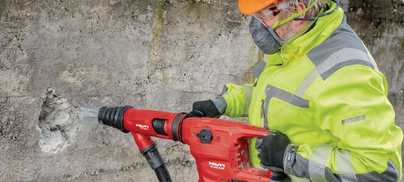 TE 60-A36 Akku-Bohrhammer Hochleistungsfähiger SDS Max Akku-Kombihammer mit Aktiver Vibrationsreduktion (AVR) und elektronischer Schnellabschaltung ATC (Active Torque Control) für schwere Bohr- und Meißelarbeiten in Beton Anwendungen 1