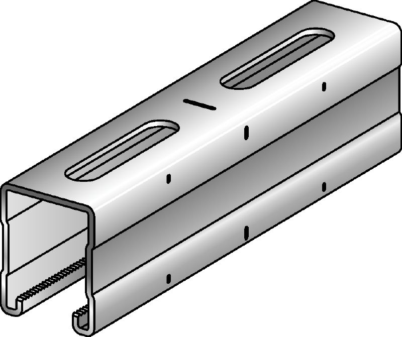 Binario MQ-52-R Binario MQ in acciaio inossidabile (A4), altezza 52 mm, per applicazioni per carichi medi-pesanti