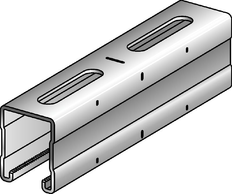 Binario MQ-52-F Binario MQ zincato a caldo (HDG plus) altezza 52 mm per applicazioni per carichi medio-pesanti