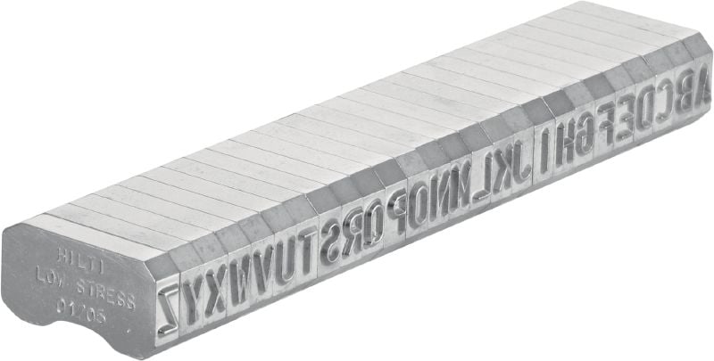 Marcature in acciaio X-MC LS 5.6/6 Caratteri per lettere e numeri stretti, arrotondati per stampare la marcatura d'identificazione sul metallo
