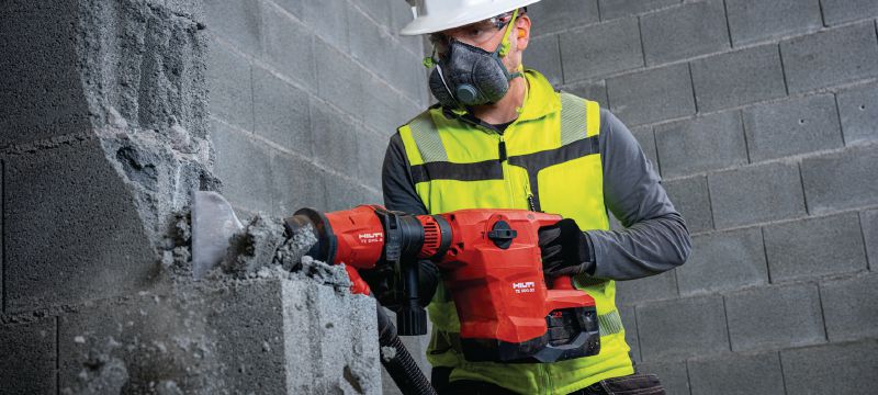 Martello demolitore cordless TE 500-22 Martello demolitore cordless SDS Max (TE-Y) per la scalpellatura in calcestruzzo o muratura, con Sistema di Riduzione delle Vibrazioni (Active Vibration Reduction) (piattaforma batteria Nuron) Applicazioni 1