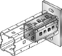 Piastra base DIN 9021 zincata M16 Piastra base zincata a caldo (HDG) per il fissaggio di travi MI-90 al calcestruzzo utilizzando due tasselli