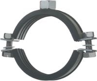 Collare leggero MP-SRN (con isolamento acustico) Collare per tubi standard in acciaio inox di alta qualità, con gomma isolante antirumori per applicazioni leggere