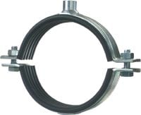 MP-MXI-F Collare per tubi zincato a caldo (HDG) di alta qualità con gomma isolante antirumore per carichi molto pesanti