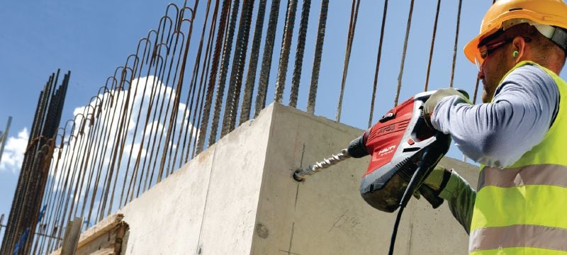 TE 70-ATC-AVR Äußerst leistungsstarker SDS Max (TE-Y) Bohrhammer für anspruchsvolle Bohr- und Meisselarbeiten in Beton, mit elektronischer Schnellabschaltung (ATC) und aktiver Vibrationsreduktion (AVR) Anwendungen 1